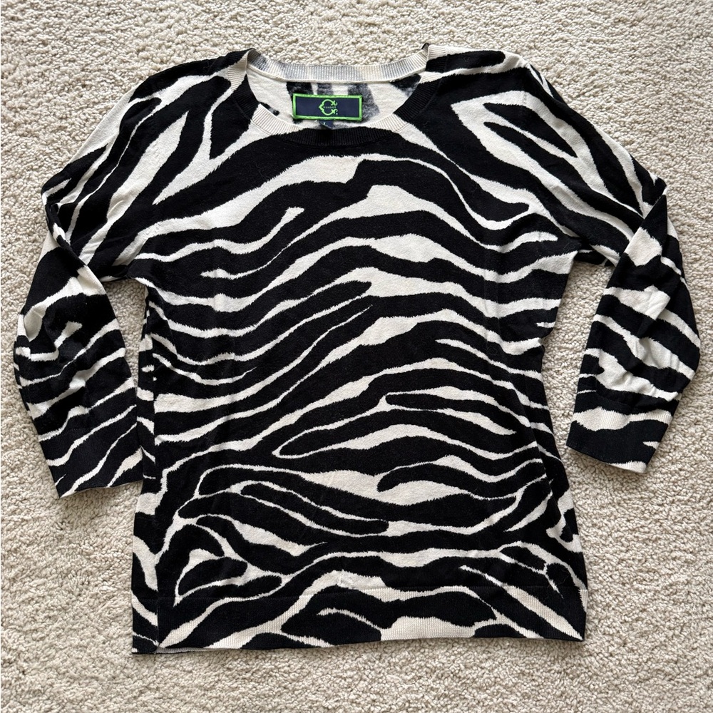 C. Wonder Zebra Print Long Sleeve Women's Top